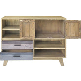 Corso Italy Mango Wood Grey Modern Sideboard Buffet Shelves 110x45x85cm